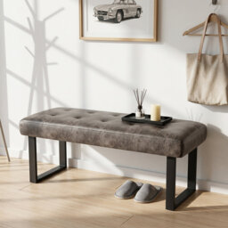 Faux Leather Upholstered Bench