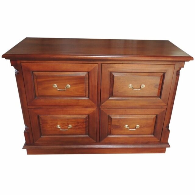 Gillian 110cm Wide 4 -Drawer Solid Wood File Cabinet