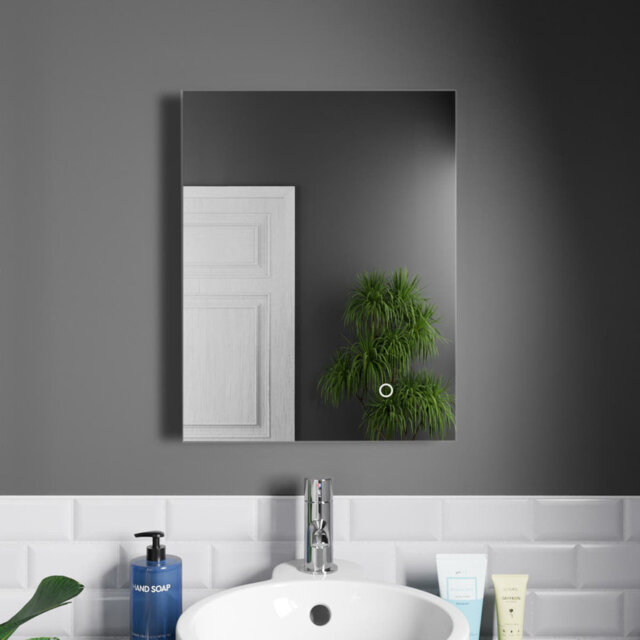 Rectangle LED Bathroom Mirror Fog Free Touch Sensor