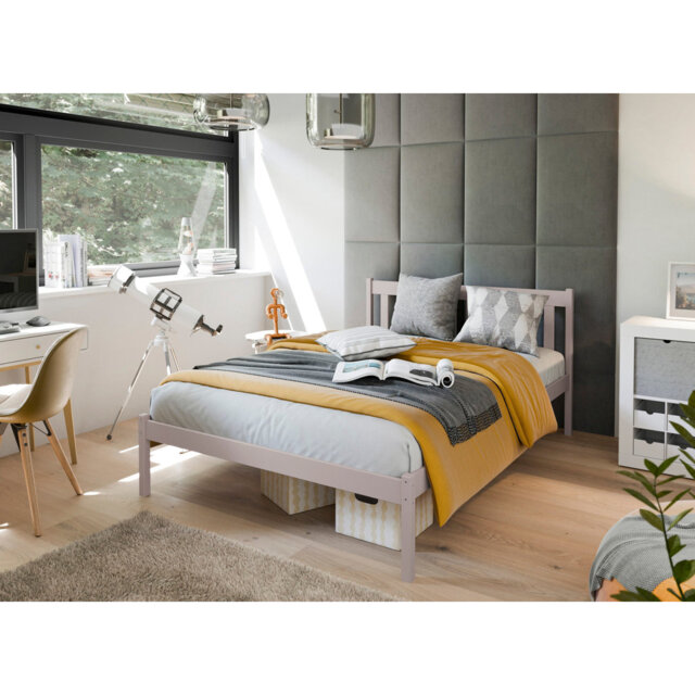 King Wooden Bed EU Double 140x200cm in White - Scandinavian Freshness, Safe & Solid