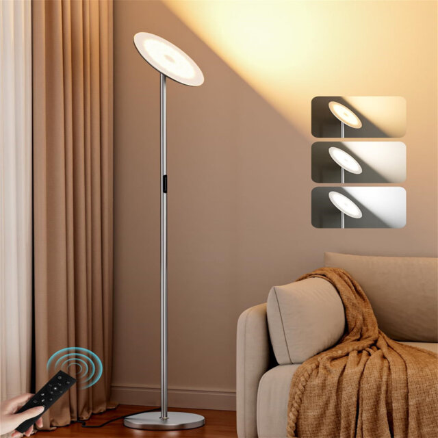 LED Uplighter Floor Lamp For Living Room, 36W Remote & Touch Control