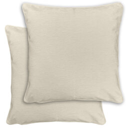 Pair of Knightsbridge Cushion Covers 43x43cm - Textured Chenille with Piped Edge - Double-Sided, Zip Opening - Covers Only, No Inserts,