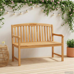 Handcarved Rose Bench Natural Solid Teak Wood Garden Patio Seating