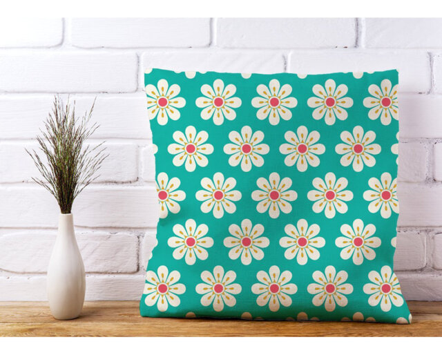 Mignonette Daisy Floral Scatter Cushion with Filling