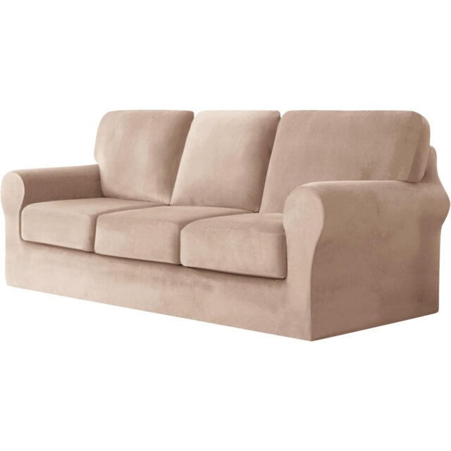 Sofa Cover With Separate Seat Cushions And Backrests Stretch Velvet Sofa Slipcover Couch Covers Furniture Protector Split Combined (Large 3-Seat Set 7