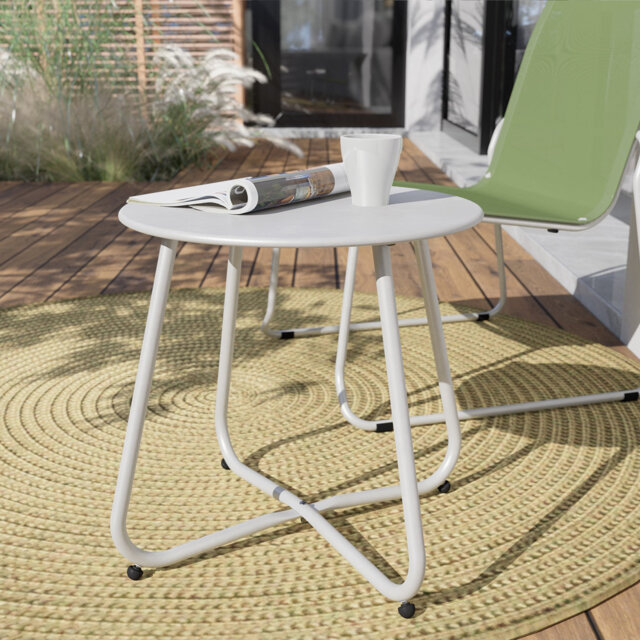 Ebern Round Outdoor Side Table