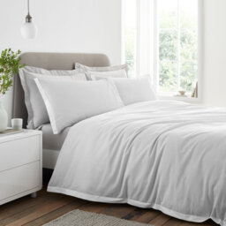 Seersucker Woven Stripe 180 Thread Count Cotton Duvet Cover Set