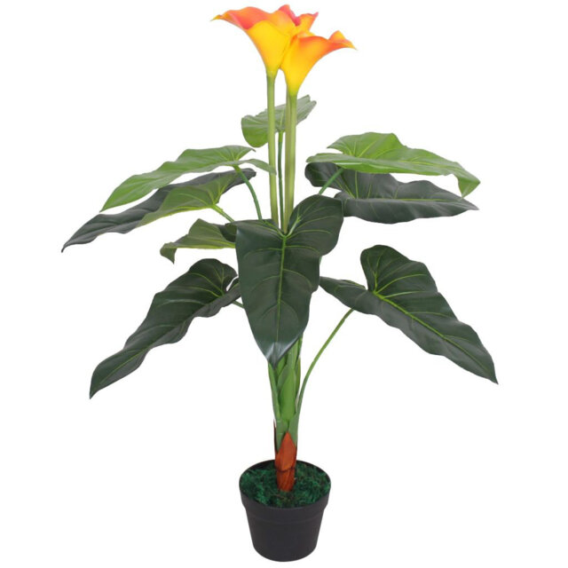 Faux Flowering Plant in Pot