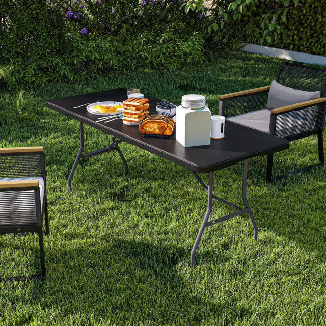 6Ft Folding Camping Table With Handle Heavy Duty Waterproof