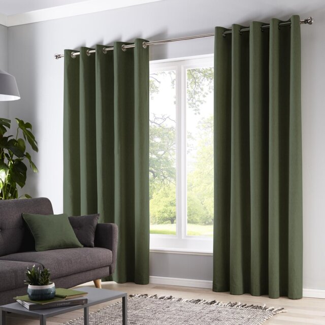 Cotton Blend Room Darkening Curtain Pair
