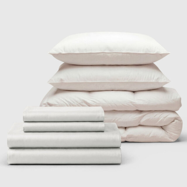 100% Cotton Sateen 460 Thread Count Bedding Set with Duvet and 2 Pillows