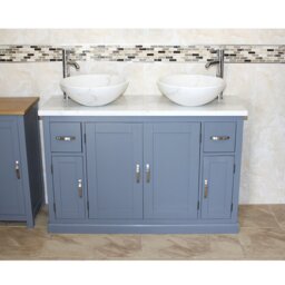 Maui 1230mm Double Bathroom Vanity with Vessel Stone Basin