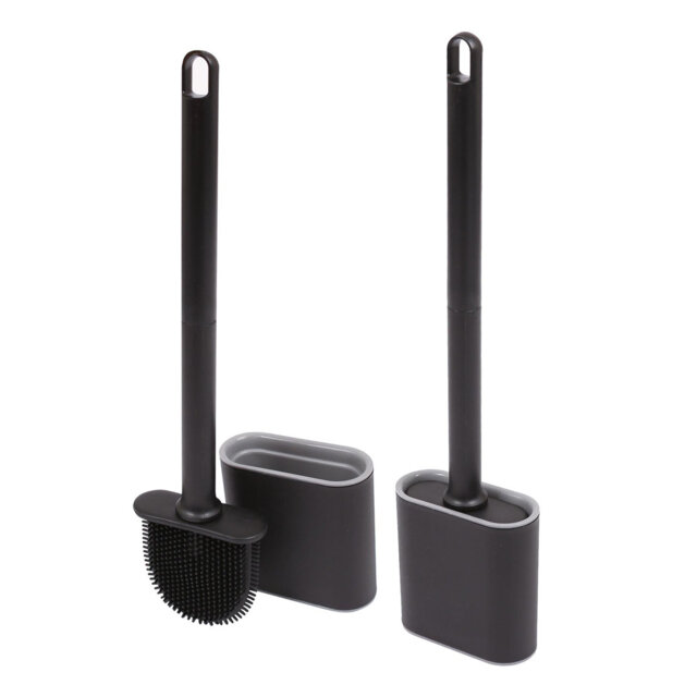 Harbour Housewares - Wall-Mounted Toilet Brush & Holder - Pack of 2