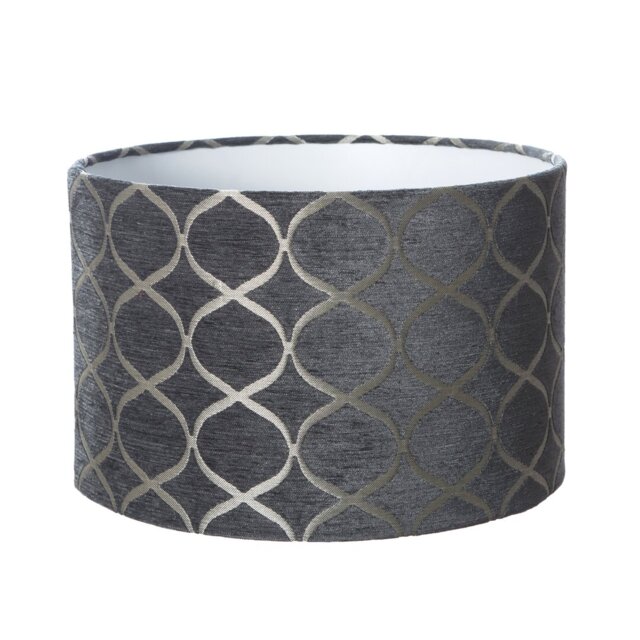 Velvet Drum Lamp Shade ( Screw On ) in Grey