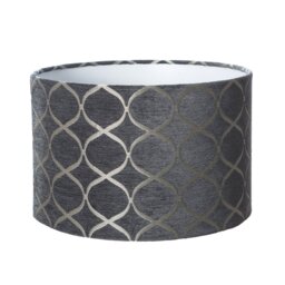 Velvet Drum Lamp Shade ( Screw On ) in Grey
