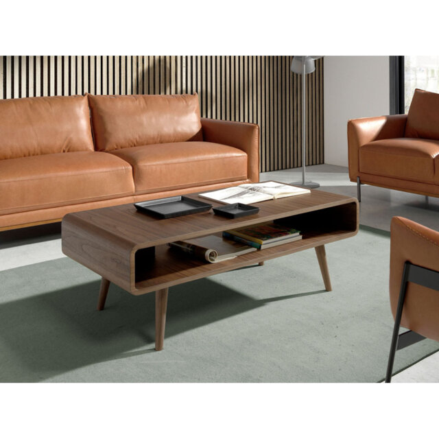 Rectangular walnut coffee table