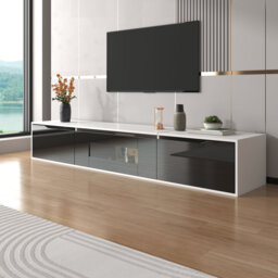TV cabinet, high-gloss TV cabinet, matching colours with colour-changing LED lights (only front cabinet door high-gloss)