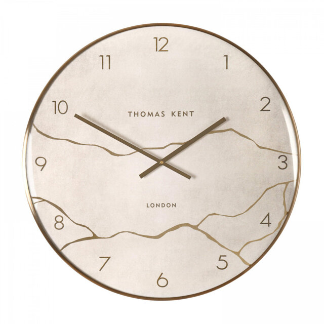 Analogue Circle Quartz Movement / Crystal Tabletop Clock Beige