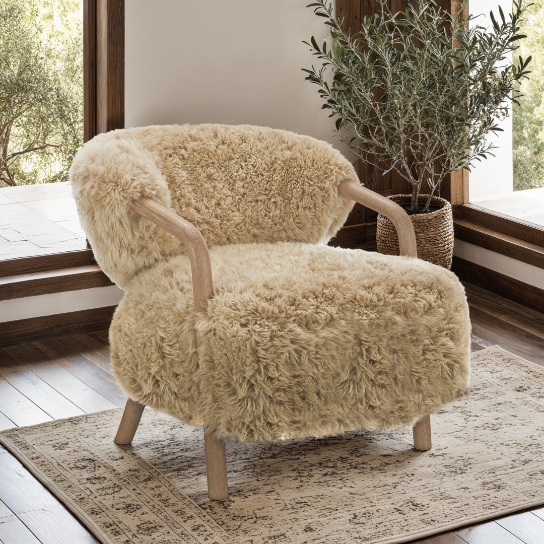 Faux Fur Wayfair White Accent Chair Genuine Sheepskin Fur Berkly