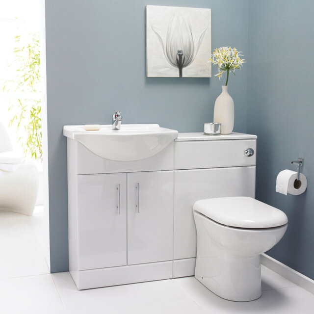 1050mm Single Bathroom Vanity with Vessel Polymarble Basin