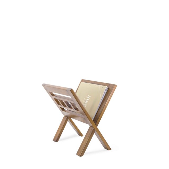 Guildhall Solid Wood Free Standing Magazine Rack