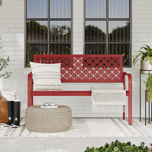 Red Barrel Studio Powder Coated Steel Garden Bench
