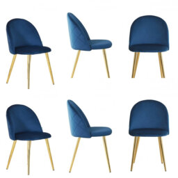 Heavener Modern Velvet Dining Chairs - Ergonomic Upholstered Curved Back with Solid Wooden Legs - Side Chair for Kitchen Living Room Dining Room