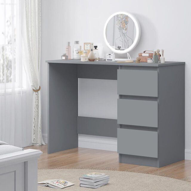 Warren 3 Drawer Dressing Table - Matt Dark Grey