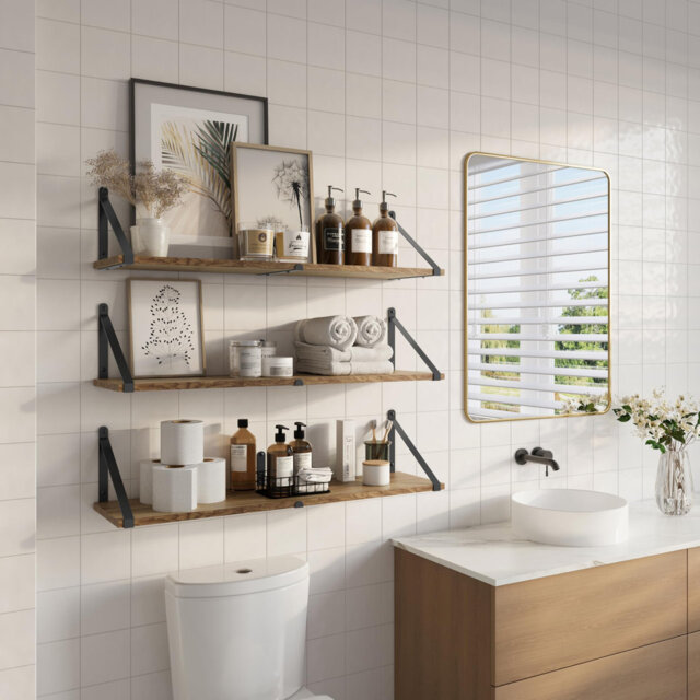 Anorea Wood Bracket Shelf