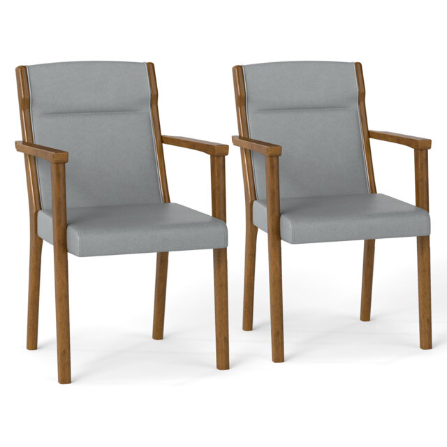 Modern Dining Chairs Set Of 2 Upholstered Wooden Accent Chairs