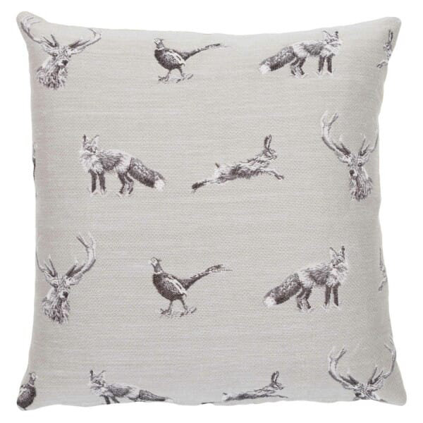 From the Field Country Linen Tapestry Cushion with Feather Filler
