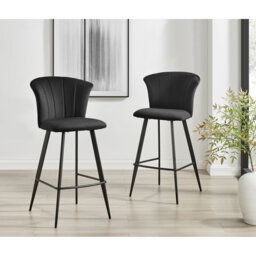 Juni Elegant Breakfast Bar Stool in Deco Style & Luxury Velvet
