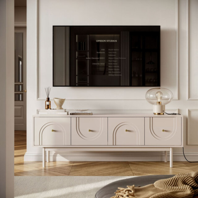 TV Stand LIBERTY 154 cm with gold handles