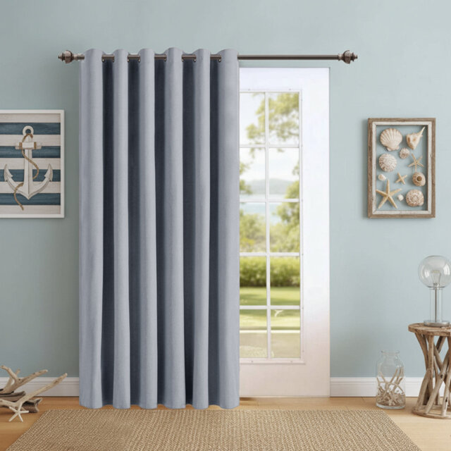 Aspire Homeware Linen 100% Blackout Single Panel Curtain for Noise Reduction and Light Blocking