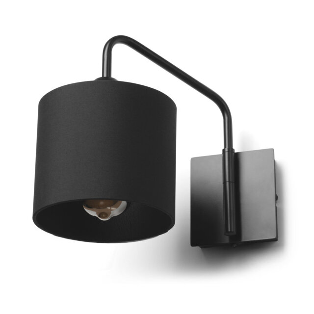Ailaigh Swing Arm Black Wall Light with Shade