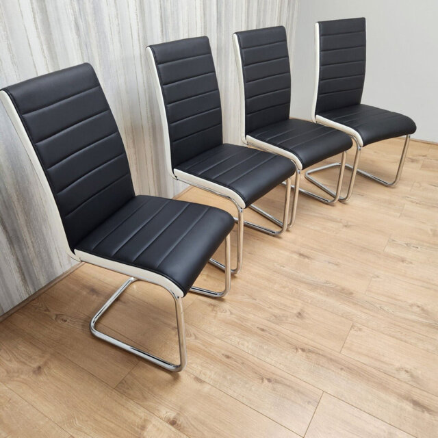 Dining Chairs High Back Faux Leather Padded Marco Kitchen