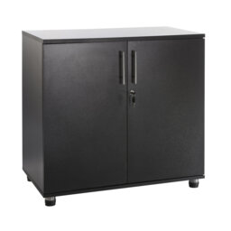 Marjorie Wood Storage Cabinet with Lock, 2 Door Locking File Tool Cabinet Cupboard with Adjustable Shelf