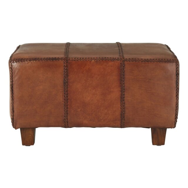 Cadmium Genuine Leather Upholstered Bench