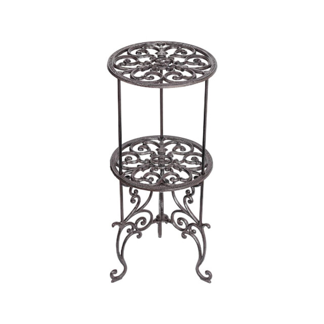 Cast Iron Potted 2 Tiers Heavy Duty Decorative Plant Stand