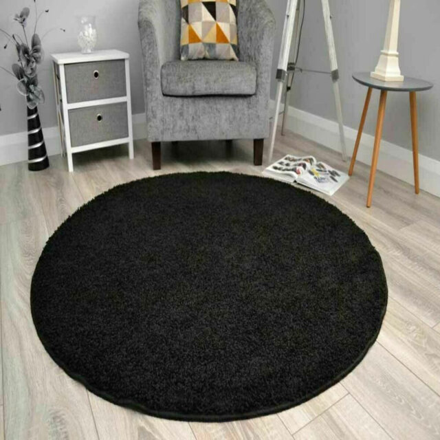 MODERN Circle Round Verona Shaggy Rugs Thick Pile Floor Round Mats Area Rugs