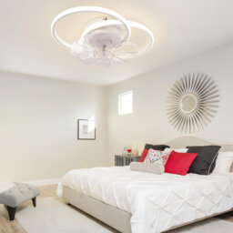 LED Ceiling Fan with Light - 36W Black Quiet Ceiling Lamp with Fan and Remote Control 3 Color Temperatures 6 Speed ??Living Room Ceiling Fans with Lig