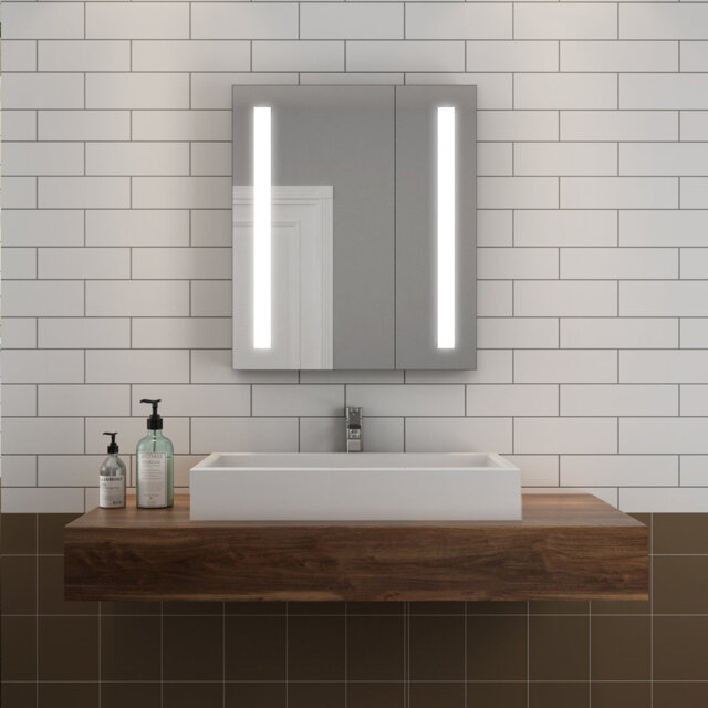 60mm W 70mm H Medicine Cabinet Mirror 3 Adjustable