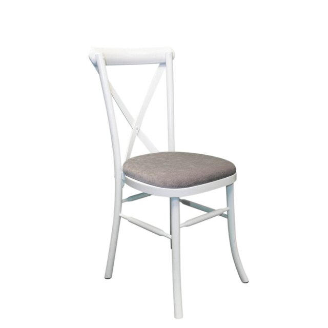 Atkins 43cm H Polyester Blend Upholstered Cross Back Stacking Side Chair