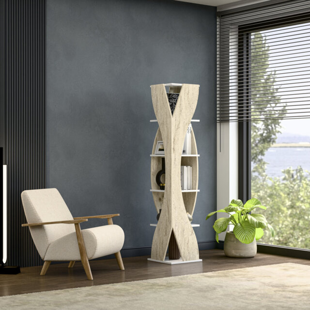 Reva 180cm x H 40cm W Corner Bookcase