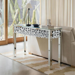 Andreja 120cm Mirrored Glass Console Table Faux Crystal Inlay Home Decor