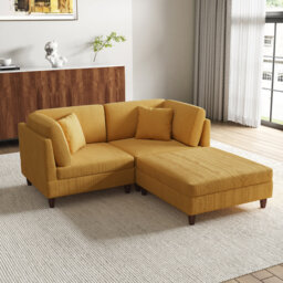 2 Seater Corduroy Corner Sofa