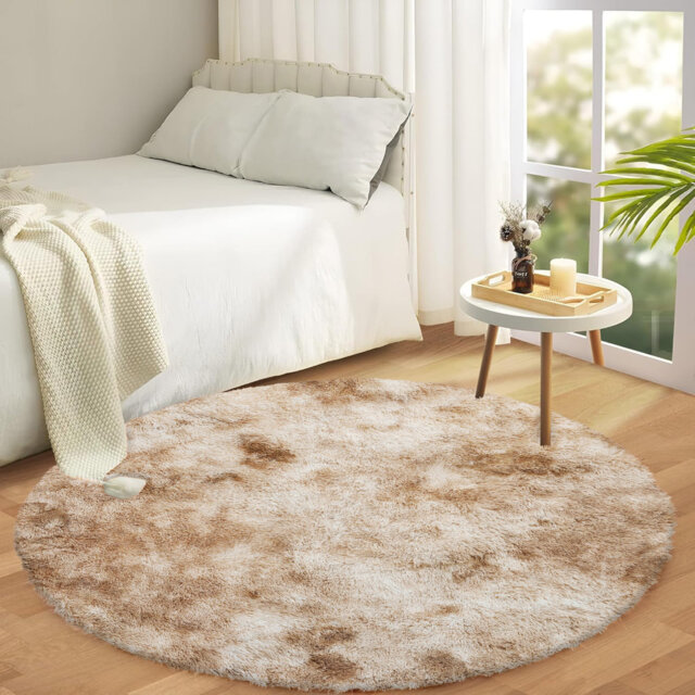 Round Shaggy Area Rug – Ultra-Soft Plush High-Pile Rug For Living Room And Bedroom