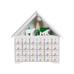 Christmas Decoration LED MJOSA Advent Calendar 33 cm White