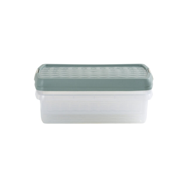 Wham Clip 7L Rectangular Plastic Storage Boxes with Secure Clip Lock Lids. L:39 x W:24 x H:10.5cm Clear/Stone/Slate Grey