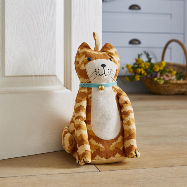 Marmalade Cat Fabric Floor Door Stop